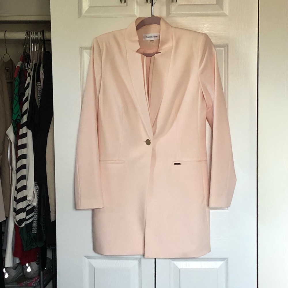 Calvin Klein blush long blazer